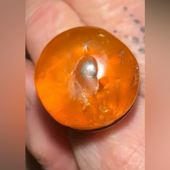 Amber antique .925 unique Statement Ring 7-1/2 - Picture 3 of 6